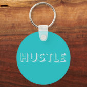 White Hustle Modern Typography Sleutelhanger (Voorkant)