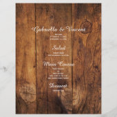 White Hydrangea and Barn Wood Country Wedding Menu (Achterkant)