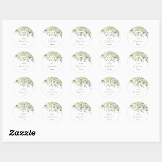 White Hydrangea Baptism Sticker (Feuille)