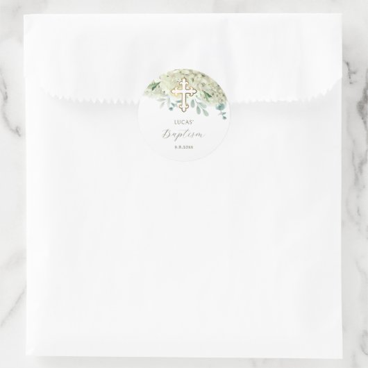 White Hydrangea Baptism Sticker (Sac)