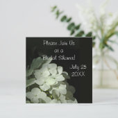 White Hydrangea Bridal Shower Invitation Kaart (Staand voorkant)