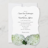 White Hydrangea Floral Border Wedding Invitation Kaart (Voorkant)