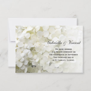 White Hydrangea Floral Marriage Announance Aankondiging