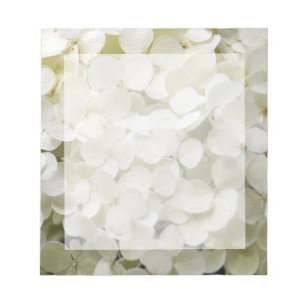White Hydrangea Floral Notitieblok