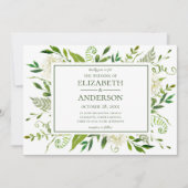 White Hydrangea Floral Waterverf Wedding Kaart (Voorkant)