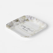 White Hydrangea Floral Waterverf Wedding Papieren Bordje (Gebogen)