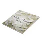 White Hydrangea Floral Wedding Tegeltje (Zijkant)