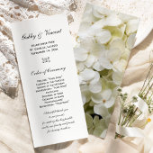 White Hydrangea Flower Wedding Programme Programma