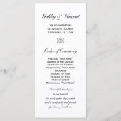 White Hydrangea Flower Wedding Programme Programma (Achterkant)