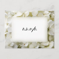 White Hydrangea Flower Wedding RSVP Response