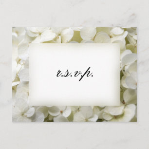White Hydrangea Flower Wedding RSVP Response Uitnodiging Briefkaart