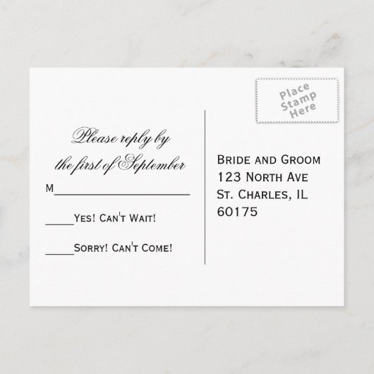 White Hydrangea Flower Wedding RSVP Response Uitnodiging Briefkaart (Achterkant)