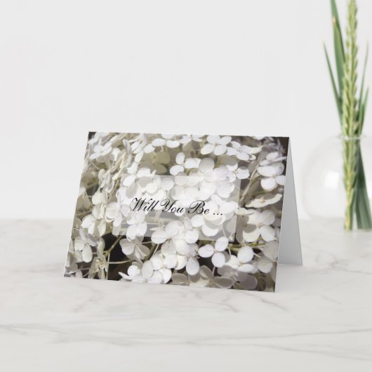 White Hydrangea Flower will you be My Bridesmaid (Voorkant)