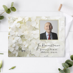 White Hydrangea Flowers Death Jubileum Kaart