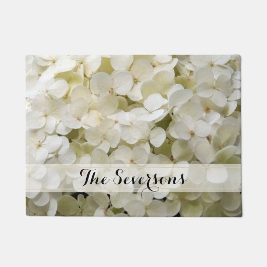 White Hydrangea Flowers Deurmat (Voorkant)