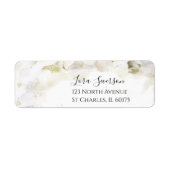 White Hydrangea Flowers Waterverf Label (Voorkant)