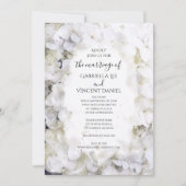 White Hydrangea Flowers Waterverf Wedding Kaart (Voorkant)