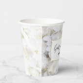 White Hydrangea Flowers Waterverf Wedding Papieren Bekers (Rechts)