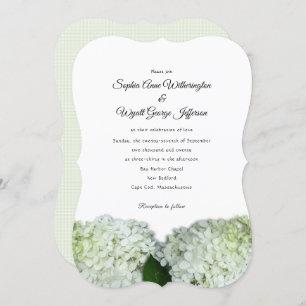 White Hydrangea Frontière Florale Invitations Mari