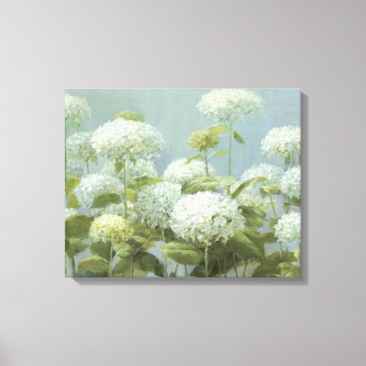White Hydrangea Garden Canvas Afdruk (Voorkant)