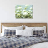 White Hydrangea Garden Canvas Afdruk (Insitu (Slaapkamer))