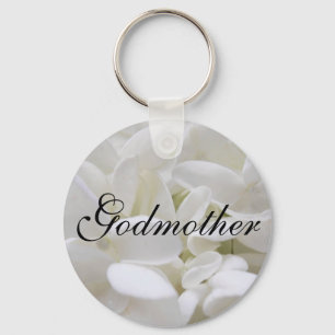 White Hydrangea "Godmoeder" keyring Sleutelhanger