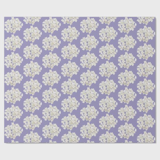 White Hydrangea on Lavender Cadeaupapier (Vlak)