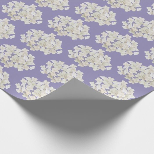 White Hydrangea on Lavender Cadeaupapier (Hoek)