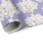 White Hydrangea on Lavender Cadeaupapier (Rol Hoek)