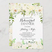 White hydrangea Rehearsal Dinner INvitation Kaart (Voorkant / Achterkant)