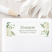 White Hydrangea Return Address Etiket (Insitu)