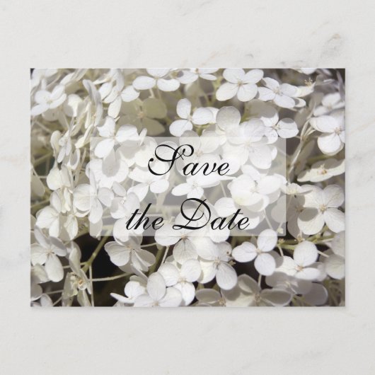White Hydrangea Save the Date Notice Aankondigingskaart (Voorkant)
