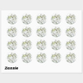 White Hydrangea Starfish Weddenschap Bedankt Ronde Sticker (Vel)