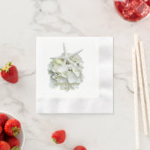 White Hydrangea Starfish Wedding Servetten (Insitu)