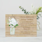 White Hydrangea Waterverf Mason Jar Flowers Kaart (Staand voorkant)