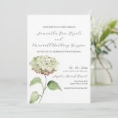 White Hydrangea Wedding Invitation Invitations (Debout devant)