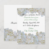 White Hydrangea Wedding Invitation Kaart (Voorkant / Achterkant)
