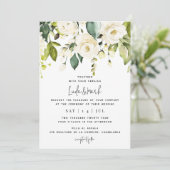 White Hydrangea Wedding Invitation Kaart (Staand voorkant)