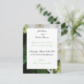 White Hydrangea Wedding Invitation Kaart (Staand voorkant)
