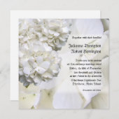 White Hydrangea Wedding Invitation, Square Kaart (Voorkant / Achterkant)