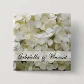 White Hydrangea Wedding Vierkante Button 5,1 Cm (Voorkant)