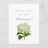 White Hydrangea zal je mijn Bridesmaid zijn Briefkaart (Voorkant)