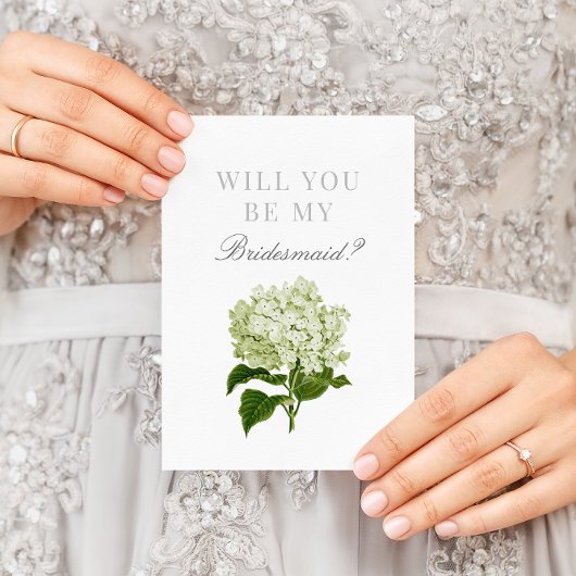 White Hydrangea zal je mijn Bridesmaid zijn Briefkaart