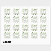 White Hydrangeas Birthday Dank u Square Sticker (Vel)