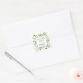 White Hydrangeas Birthday Dank u Square Sticker (Envelop)