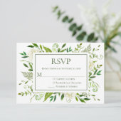 White Hydrangeas Floral Waterverf Wedding RSVP (Staand voorkant)
