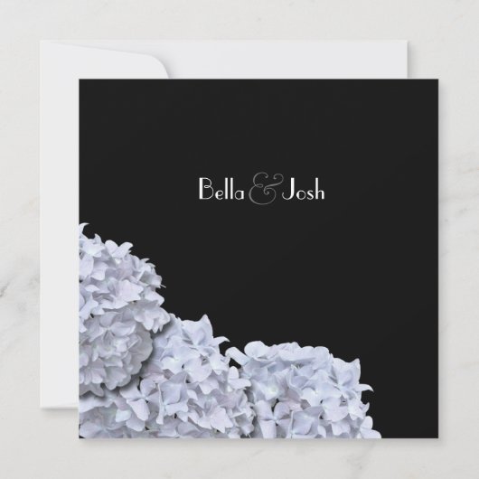 White Hydrangeas Invitation de douche nuptiale (Dos)