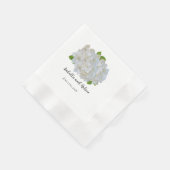White Hydrangeas Personalized Wedding Napkins Servet (Hoek)