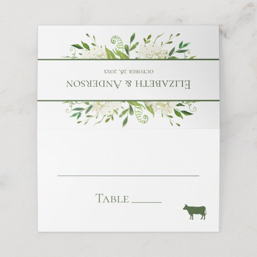 White Hydrangeas Wedding (Buitenkant ongevouwen)