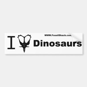 White I love Dinosaurs Bumpersticker